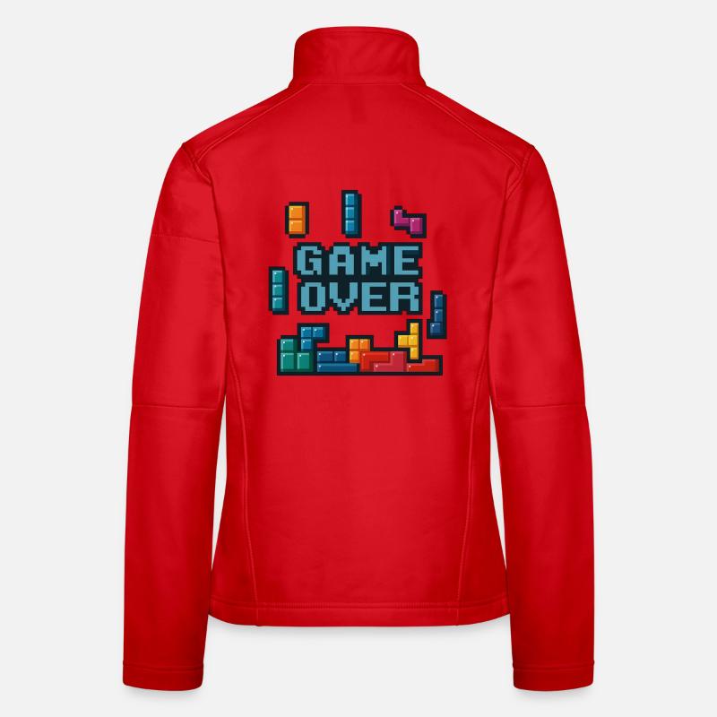 Pixel art Game Over Design Veste en tissu softshell Femme