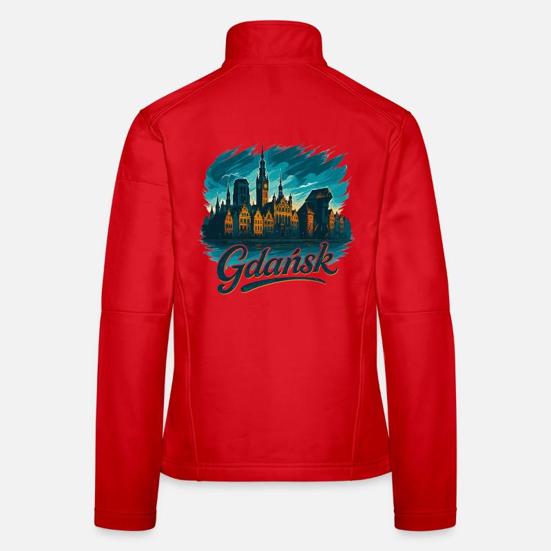 Danzig Gdańsk maritim Silhouette Polen Geschenk Frauen Softshelljacke