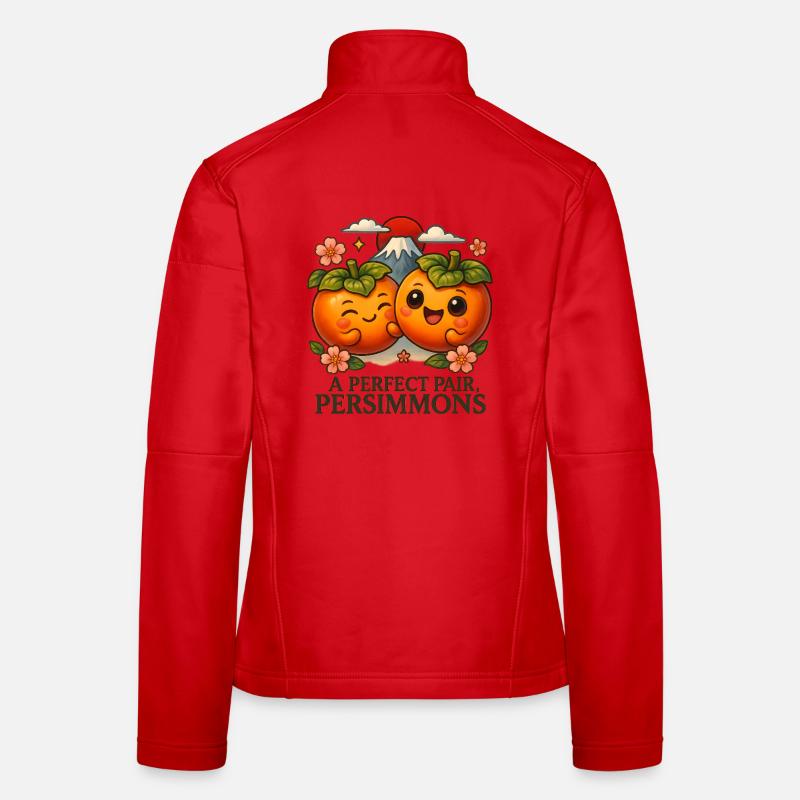 Japanisch Ein Perfektes Paar Kakis Mount Fuji Frauen Softshelljacke