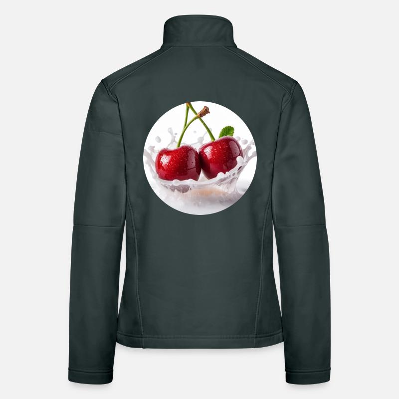 Cerisiers dans la conception de l’eau d’éclaboussures Veste en tissu softshell Femme