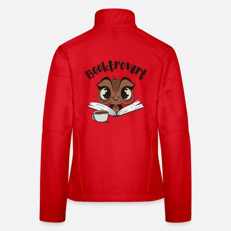 Booktrovert Eule mit Buch und Kaffee Frauen Softshelljacke
