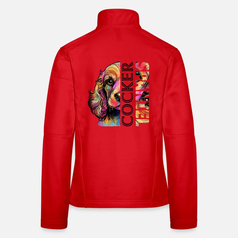 Colorful Cocker Spaniel Women's Softshell Jacket