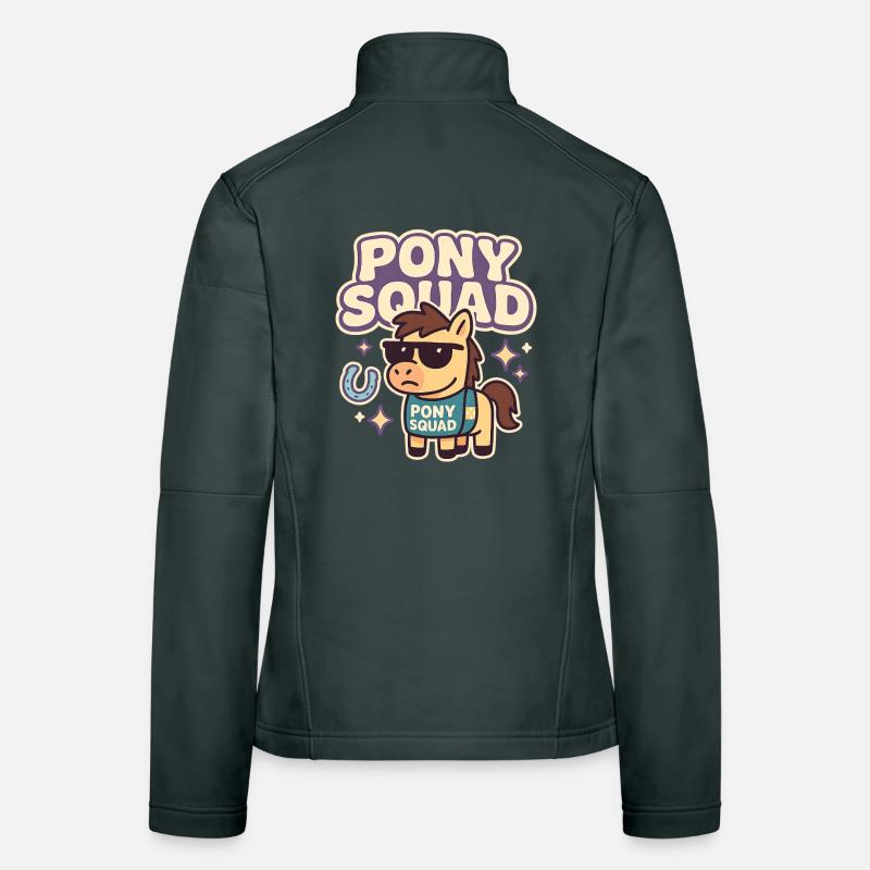 Conception de dessin animé Pony Squad Veste en tissu softshell Femme