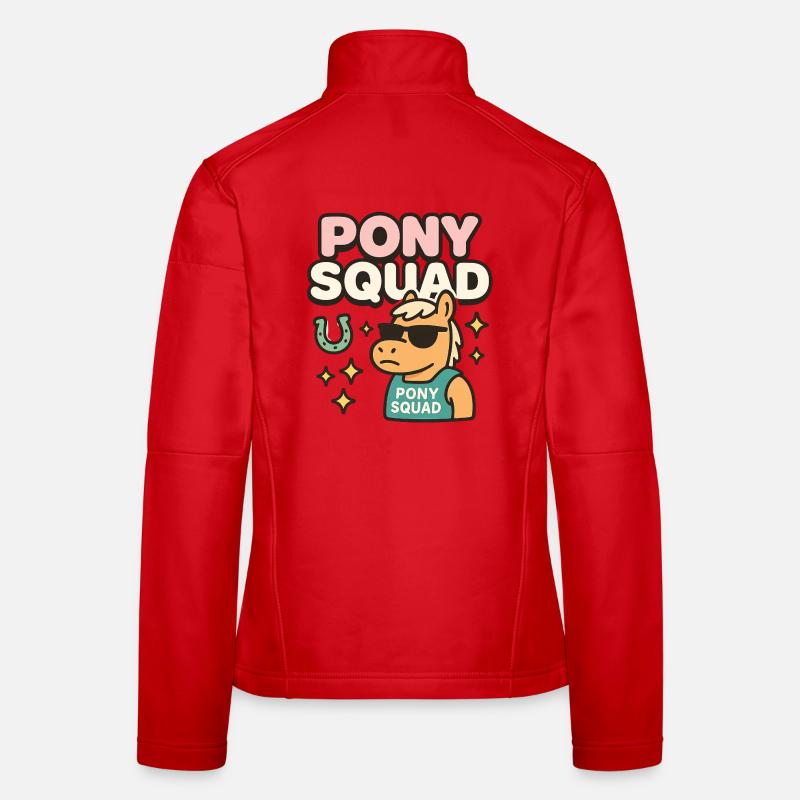 Pony Squad Cartoon Design mit Coolness Frauen Softshelljacke