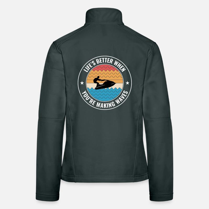 Life’s Better Jetski Making Waves  Women's Softshell Jacket