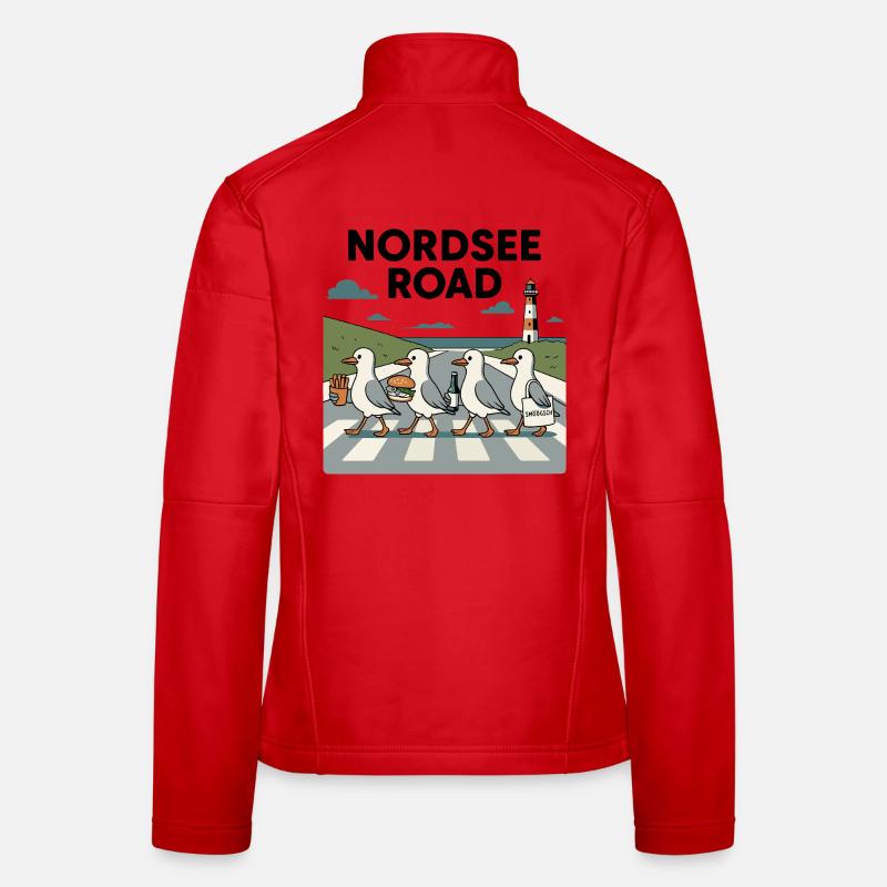 Nordseeroad Möwen Frauen Softshelljacke