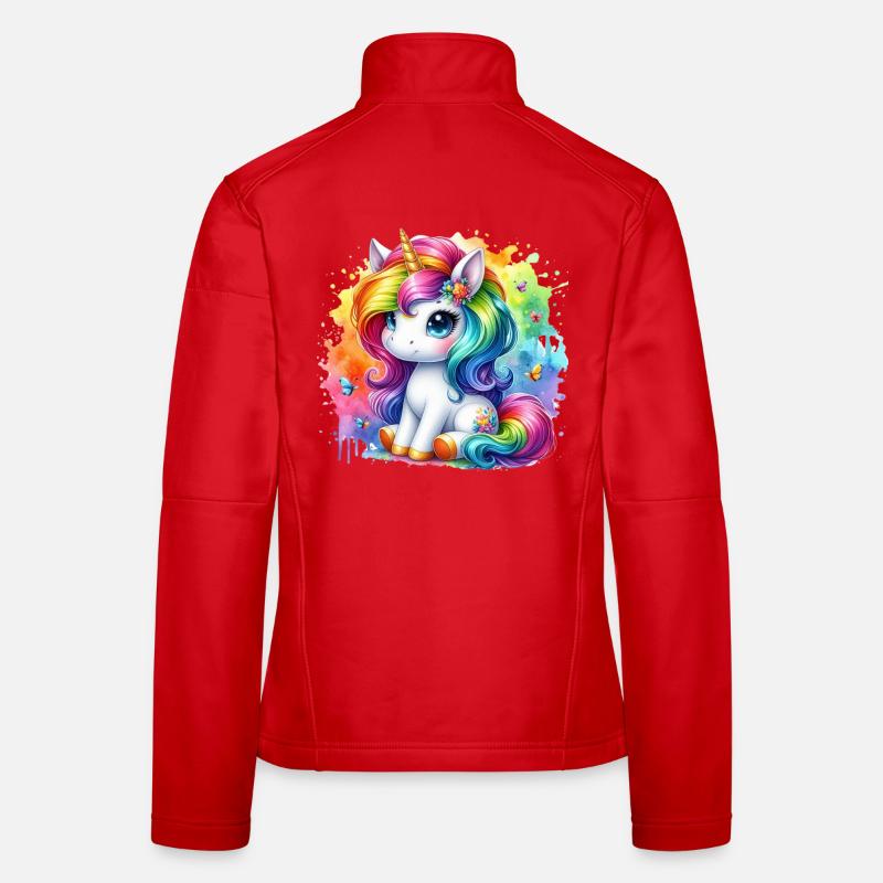 Regenbogen Einhorn Aquarell Frauen Softshelljacke