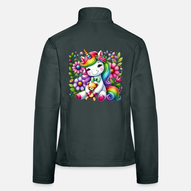 Regenbogen Einhorn Blumentraum Frauen Softshelljacke