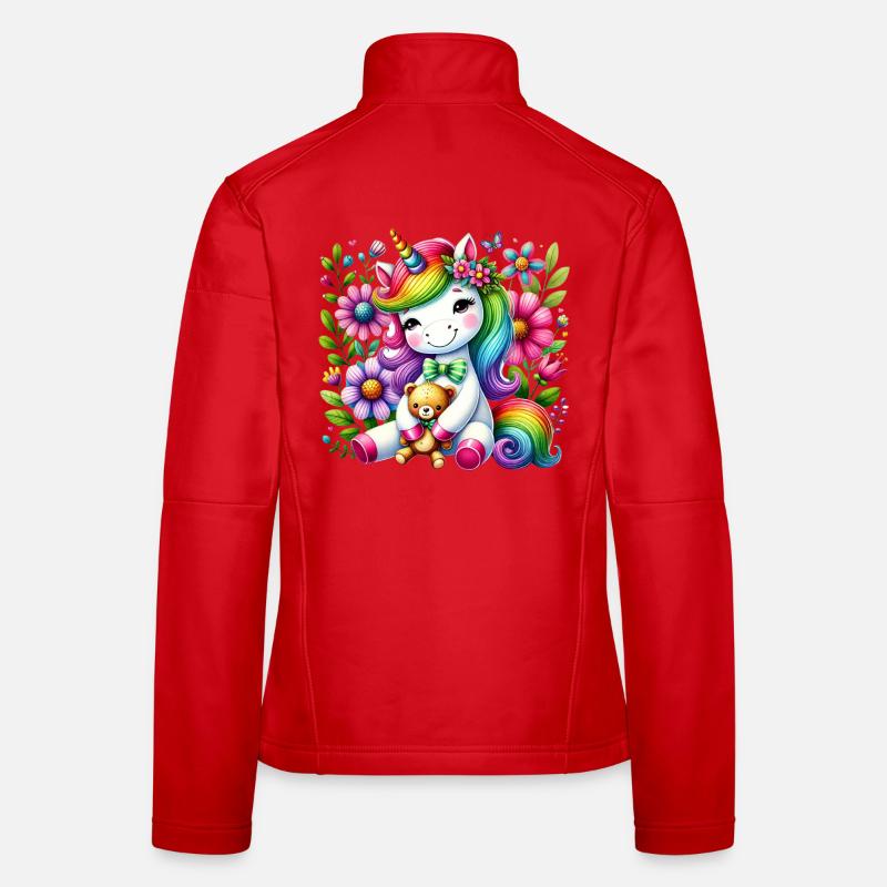 Regenbogen Einhorn Blumentraum Frauen Softshelljacke