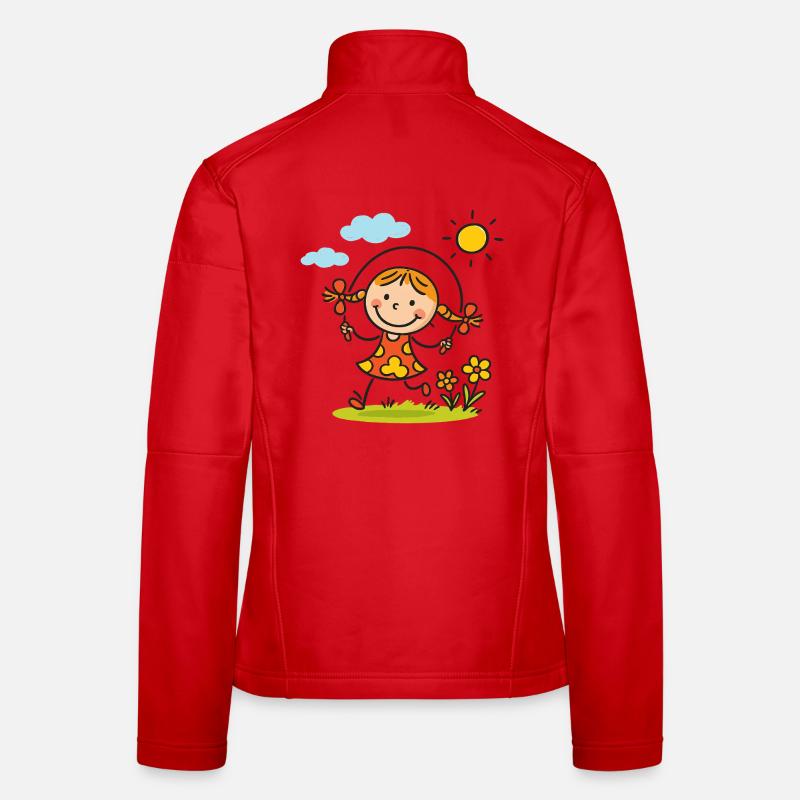 Sunny Skip Gartenmädchen - Frauen Softshelljacke - Rot