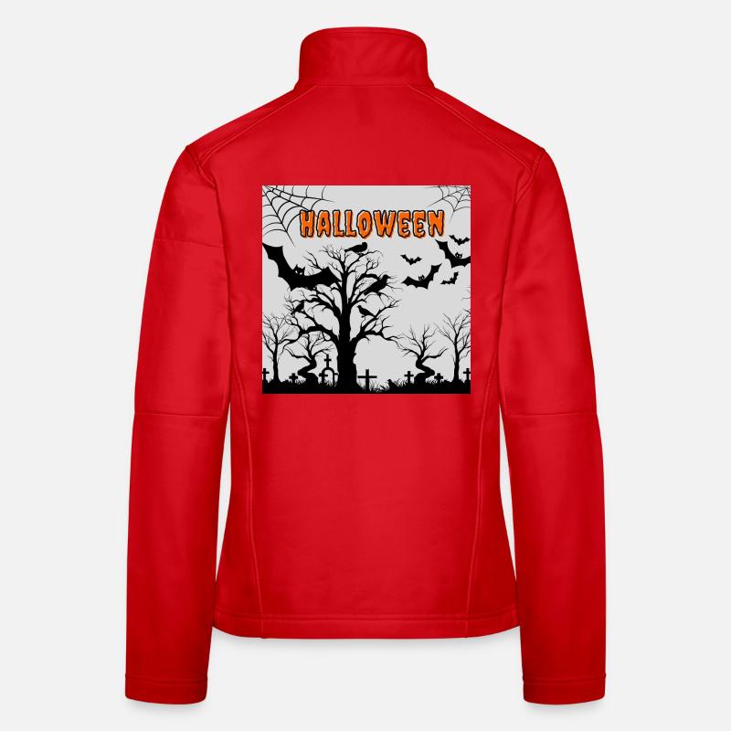 Spooky Halloween Night with Bats and Crows Women's Softshell Jacket