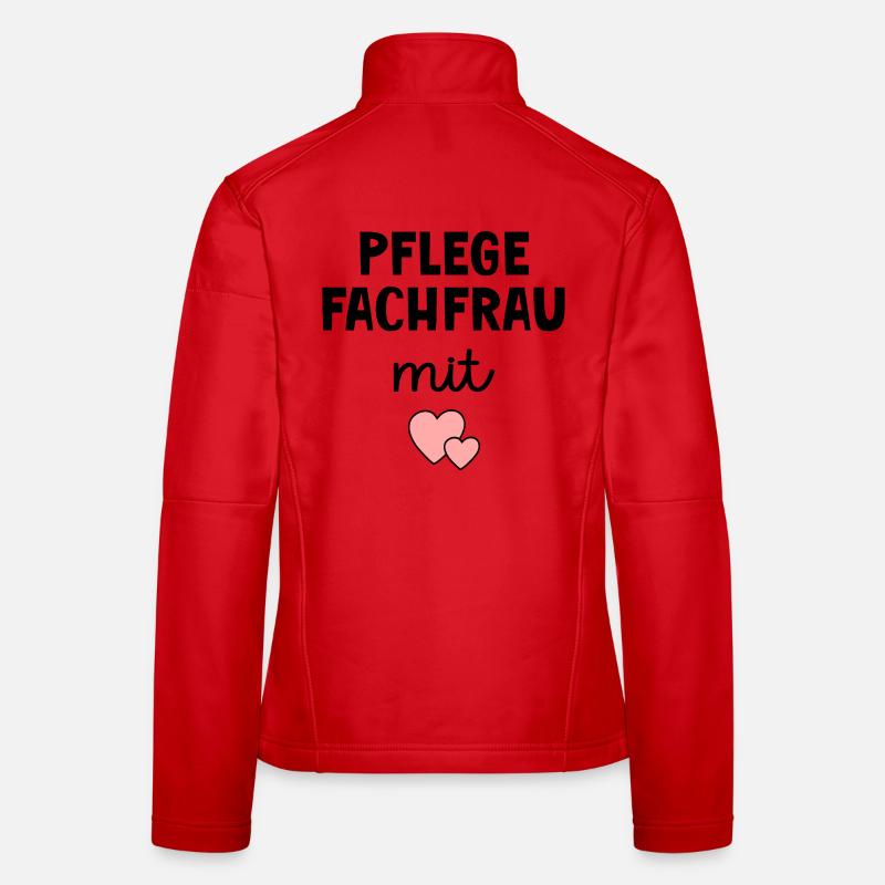 Pflege Pflegefachfrau mit Herz - Frauen Softshelljacke - Rot