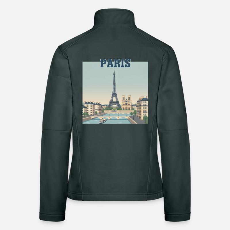 Imprimé Eiffel de la Skyline de Paris Veste en tissu softshell Femme
