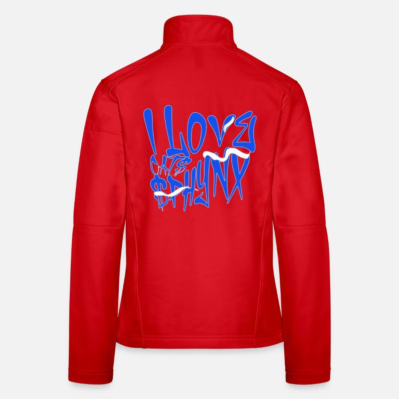 J’adore les graffitis de chats Sphynx Veste en tissu softshell Femme
