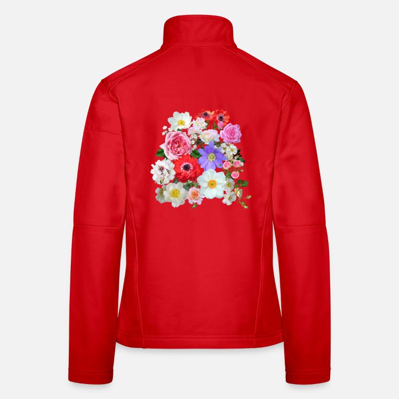 Sommerblumen Bouquet Frauen Softshelljacke