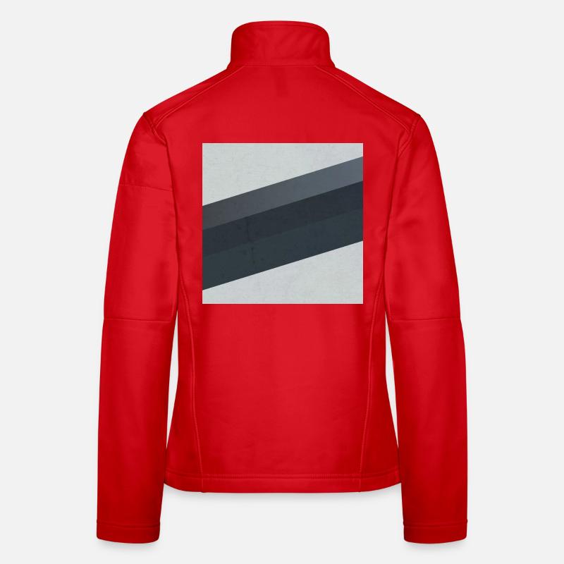 Scandi Geometric Art Grau Sand - Frauen Softshelljacke - Rot