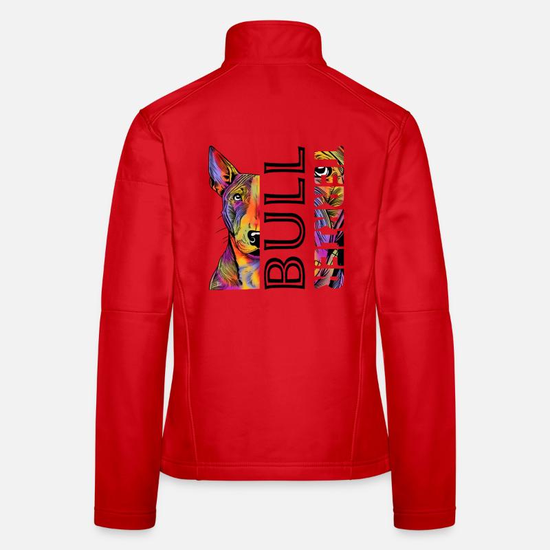 Farbenfroher Bull Terrier - Frauen Softshelljacke - Rot