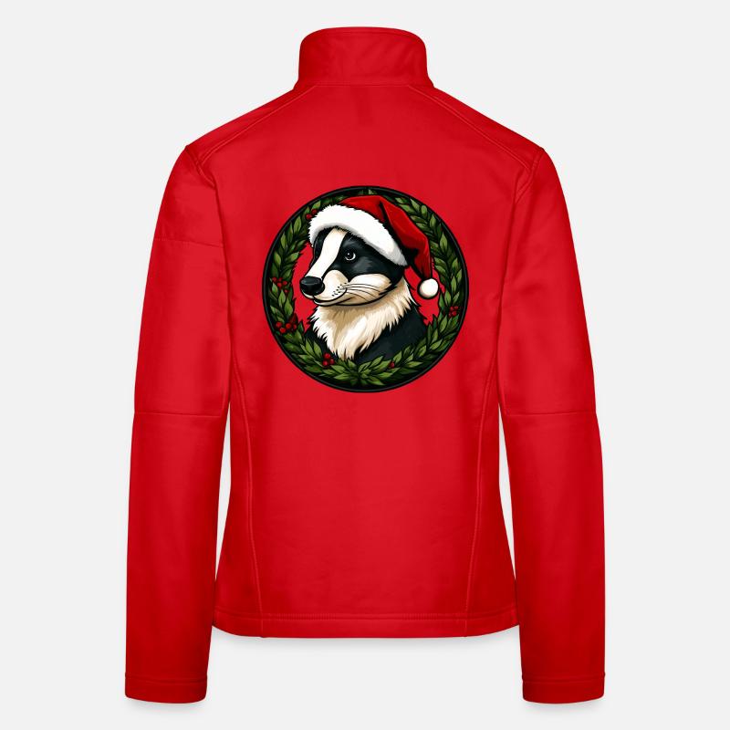 Weihnachten Dachse - Frauen Softshelljacke - Rot