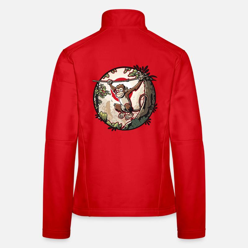 Jungle monkey on a rope Women's Softshell Jacket