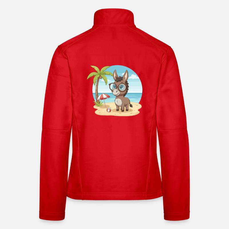 Süßer Esel mit Brille Strandsommerferien Frauen Softshelljacke