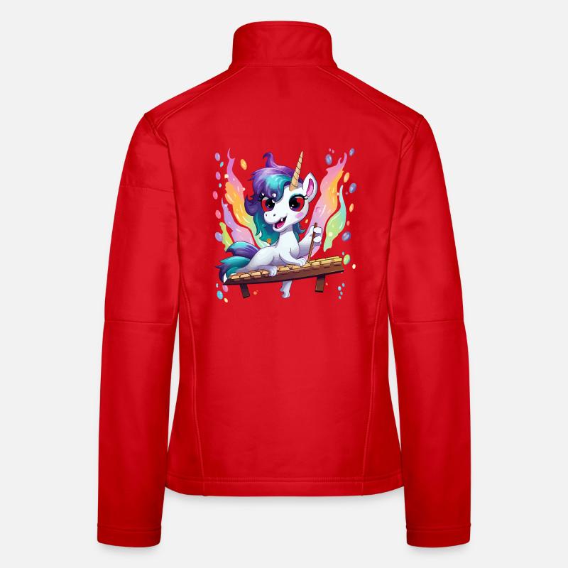 Regenbogen Einhorn Klangzauber - Frauen Softshelljacke - Rot