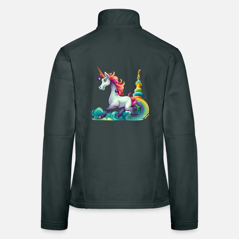 Conception du Carnaval de la Licorne Arc-en-ciel Veste en tissu softshell Femme