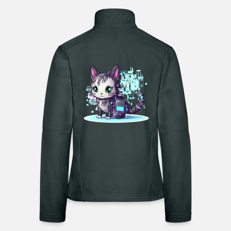 Cybercat Neon Pixel Magic Veste en tissu softshell Femme