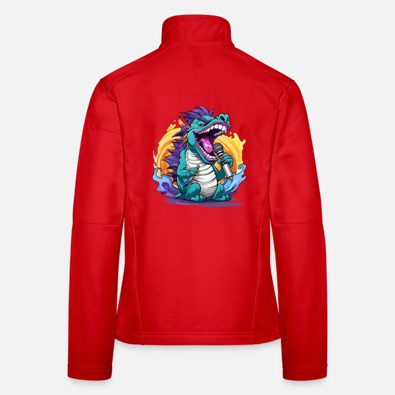 Drachen-Sänger mit Mikrofon Frauen Softshelljacke