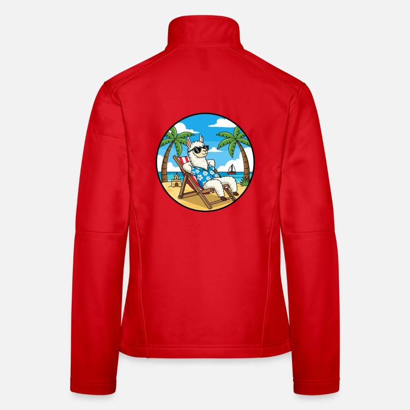 Cool Llama Beach Vacation Summer Vibes Women's Softshell Jacket