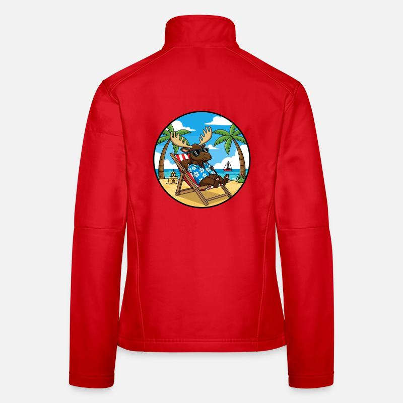 Coole Moose Beach Vacation Summer Vibes Frauen Softshelljacke