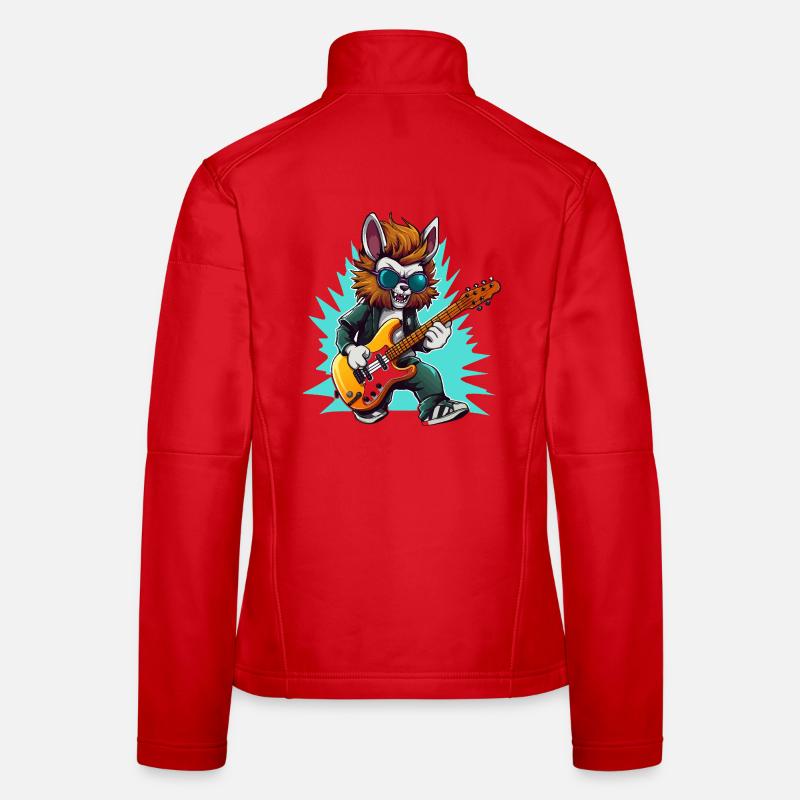Gitarrowl Rockwolf mit Sonnenbrille Frauen Softshelljacke