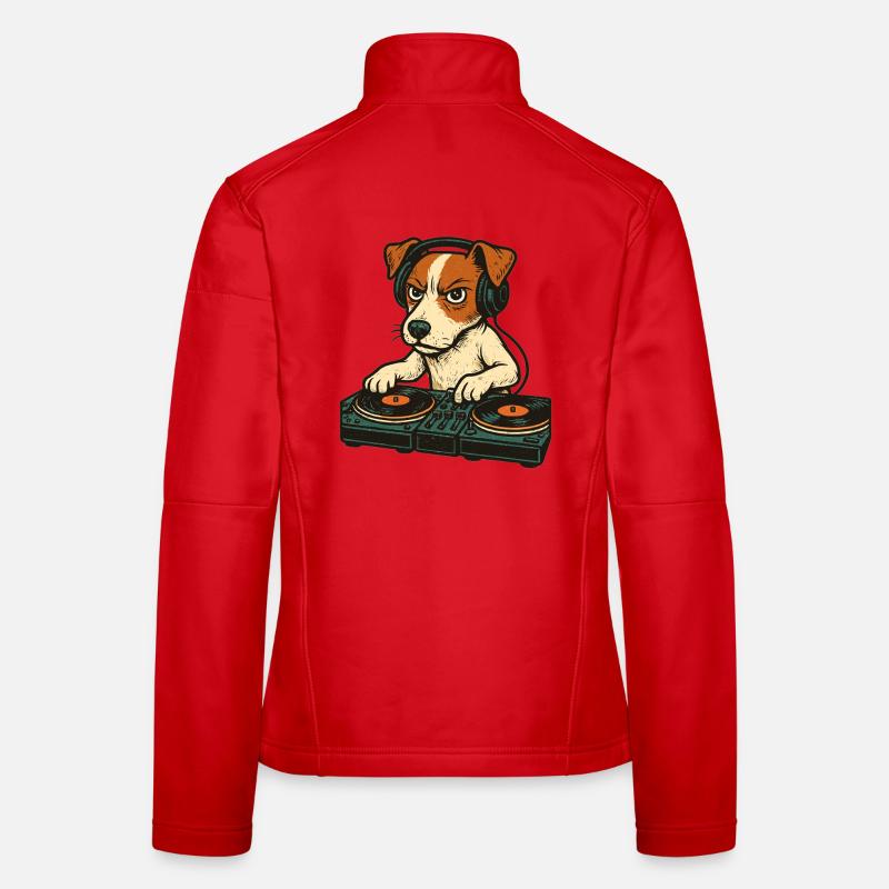 Jack Russell Terrier DJ Turntables Techno Gift Women's Softshell Jacket