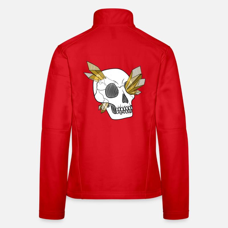 Kristallschädel - Mensch (von Leni Riosa) - Frauen Softshelljacke - Rot