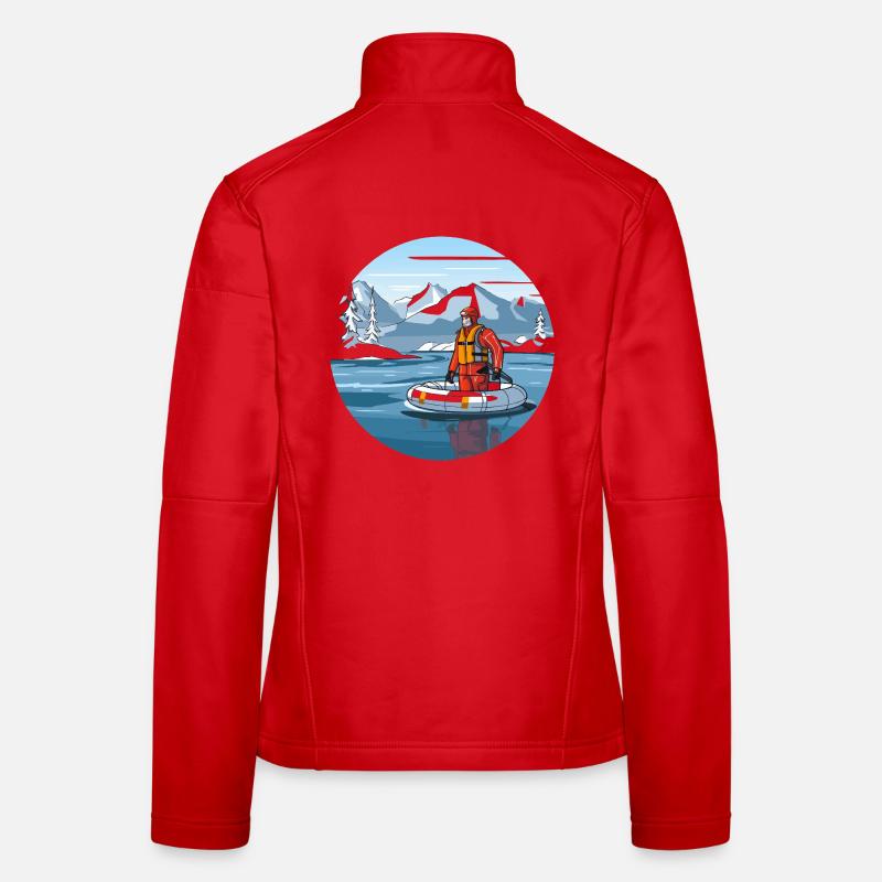 Sortie de sauvetage alpin dans le lac de glace Veste en tissu softshell Femme