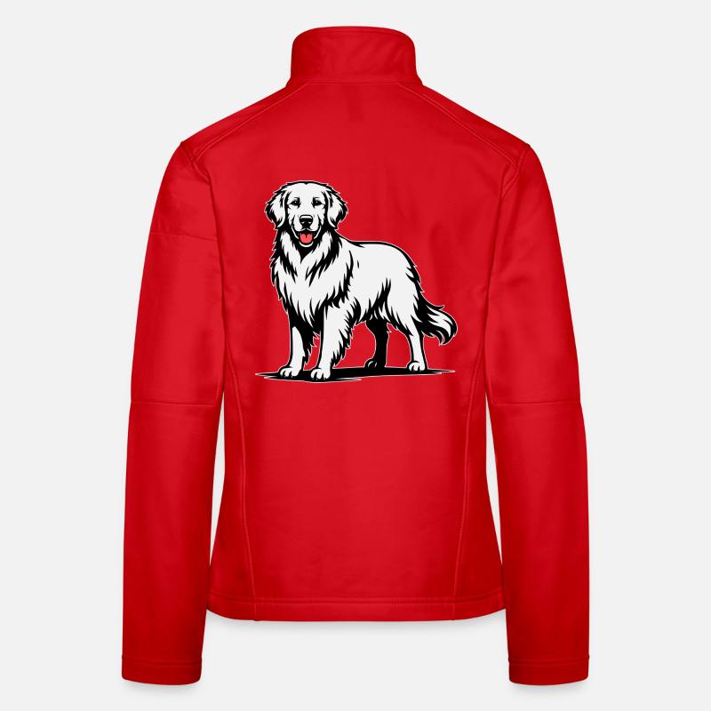 Golden Retriever in stolzer Pose Frauen Softshelljacke