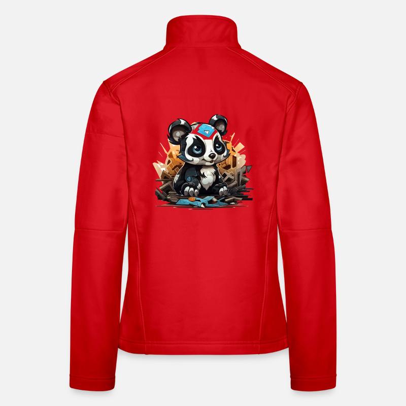 Charme de bloc de construction Panda Veste en tissu softshell Femme