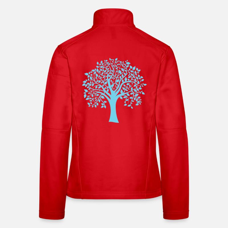 Icon Blue Jumbo Tree Print Silhouette Women's Softshell Jacket
