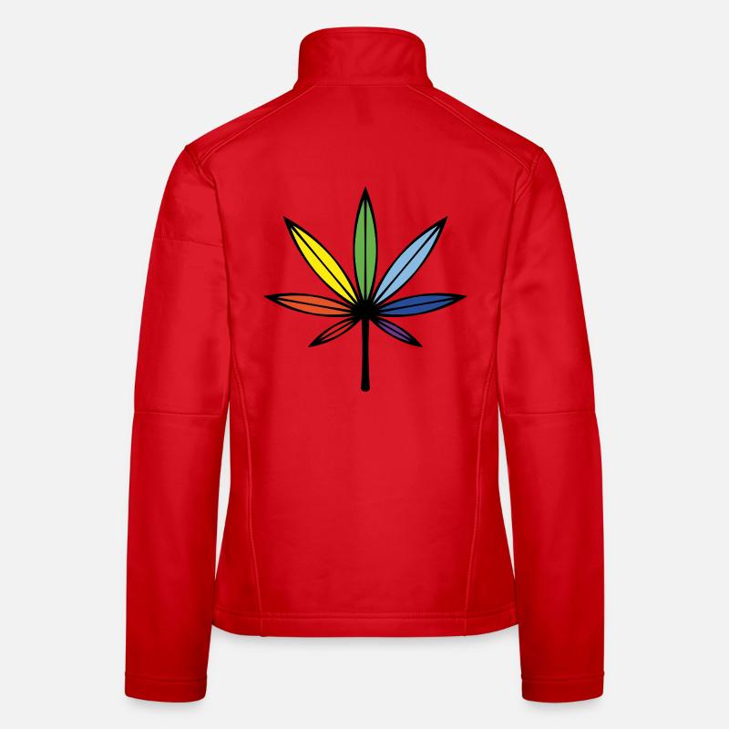 Cannabis / Marijuana / Hemp (Outline / Rainbow) Women's Softshell Jacket