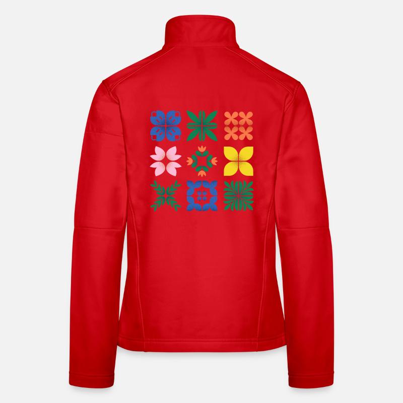 Mosaic Colorful Artwork - Women's Softshell Jacket - red