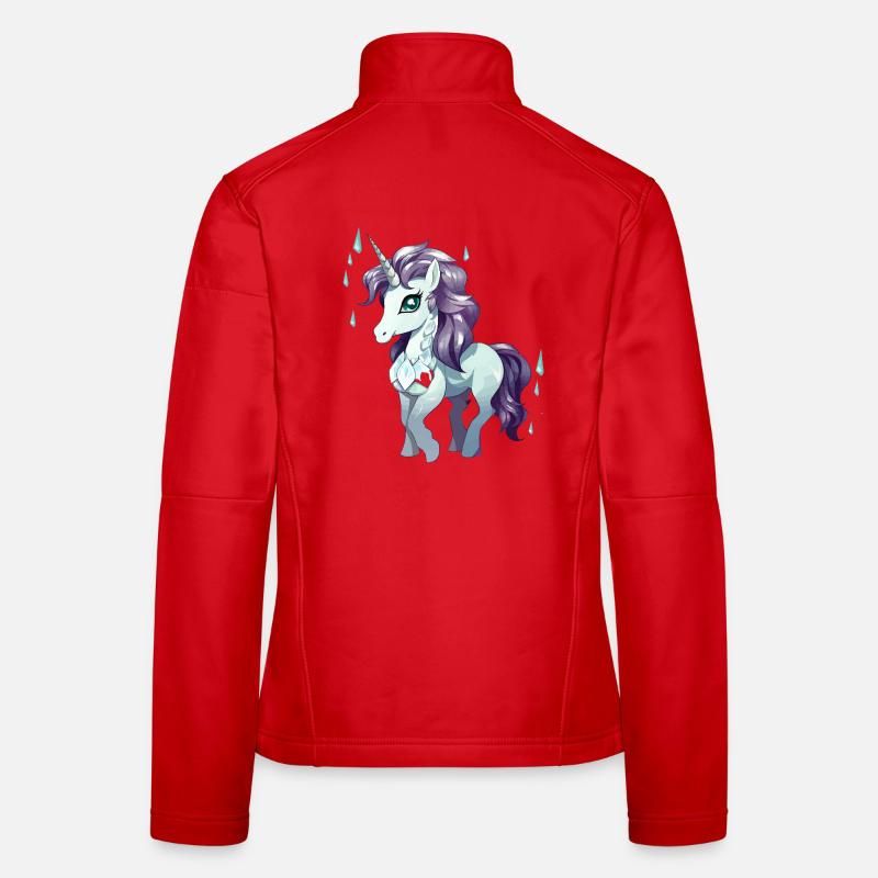 Pluie de Cristal Licorne Veste en tissu softshell Femme
