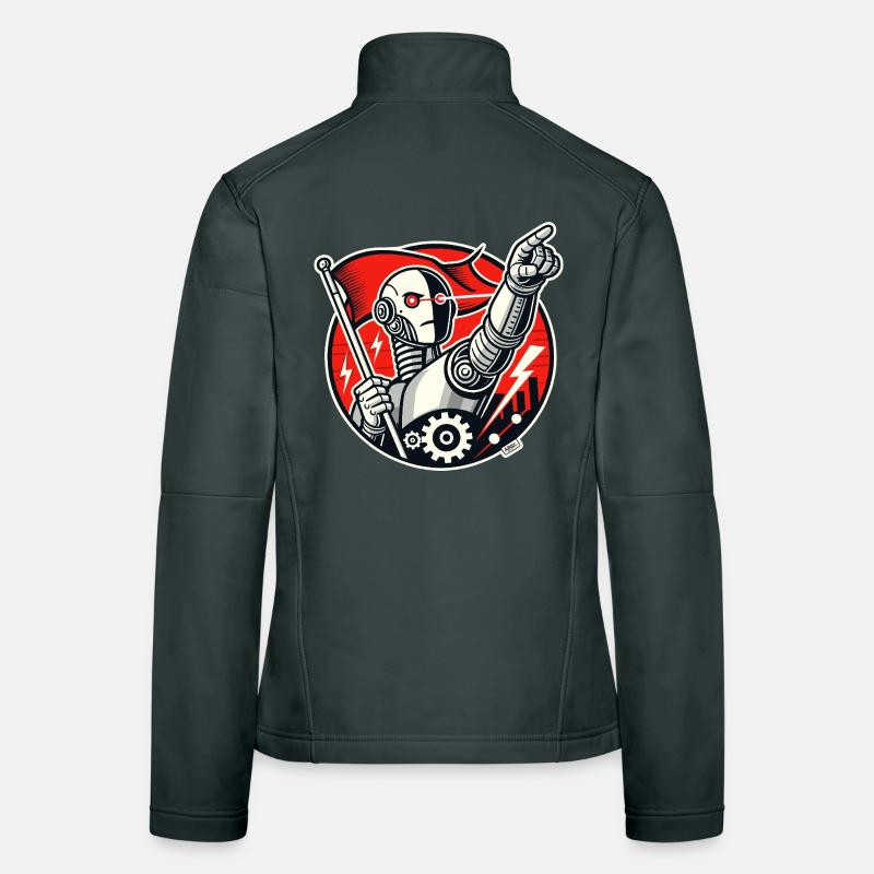 Robot avec drapeau et bras tendu Veste en tissu softshell Femme