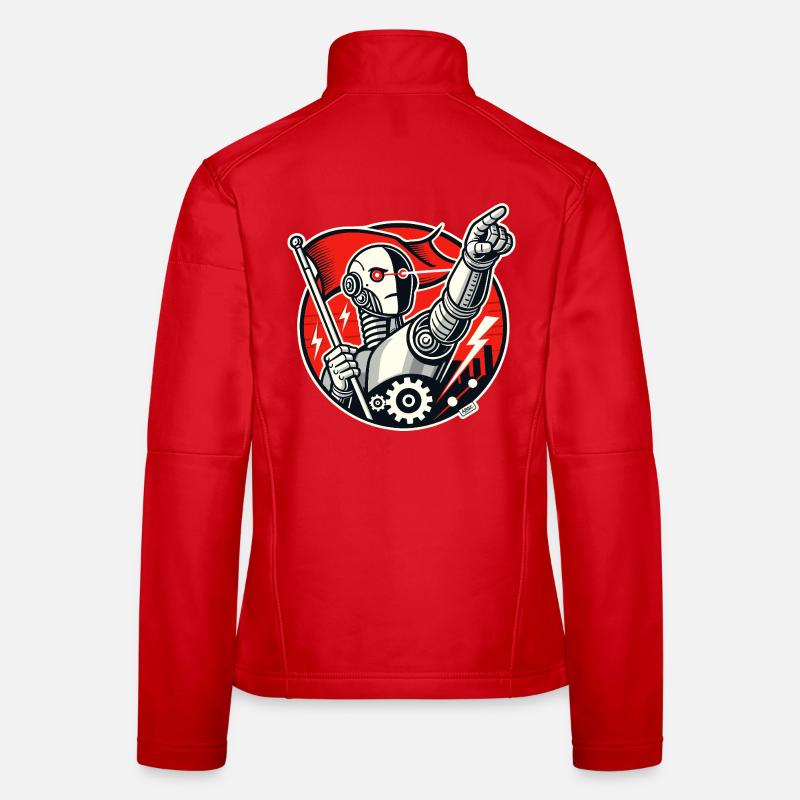 Robot avec drapeau et bras tendu Veste en tissu softshell Femme