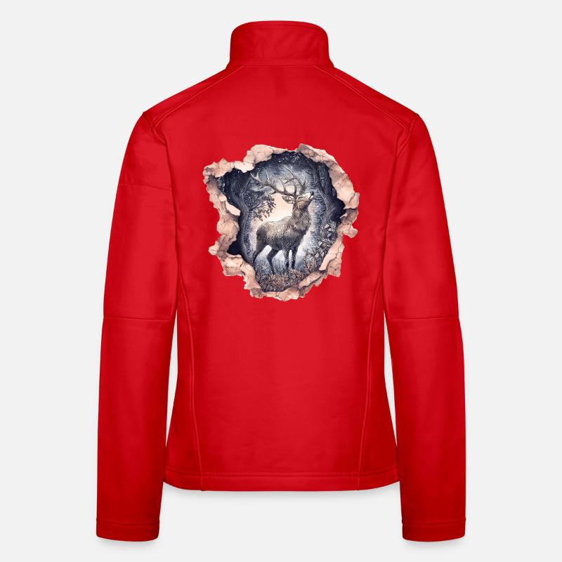 Deer Starry Sky Women's Softshell Jacket