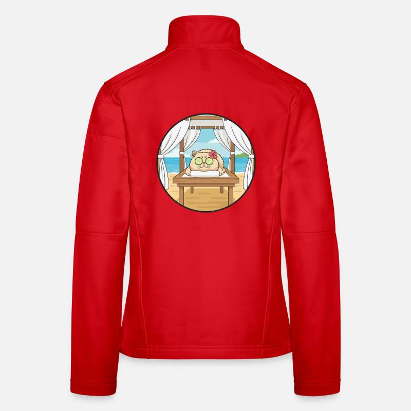 Art relaxant du chat au spa de plage Veste en tissu softshell Femme