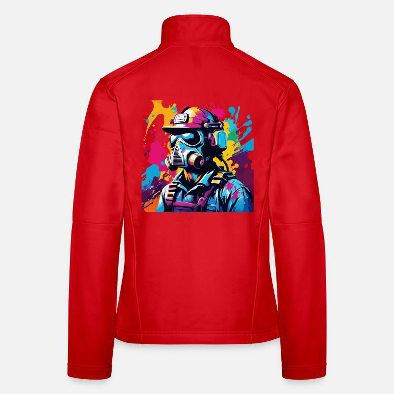Vivid Gasmask Warrior Women's Softshell Jacket