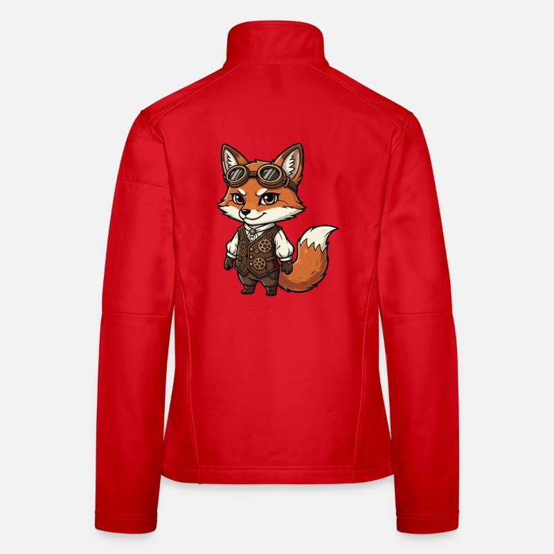 Fox Steampunk Weste Gears Süßer Flieger Frauen Softshelljacke