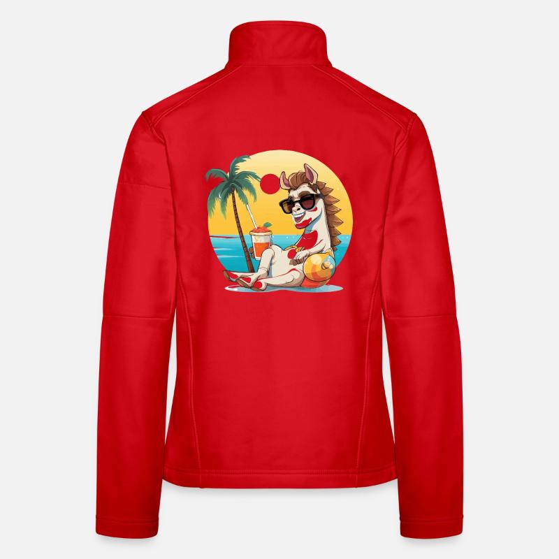 Sunny Beach Llama en vacances Veste en tissu softshell Femme
