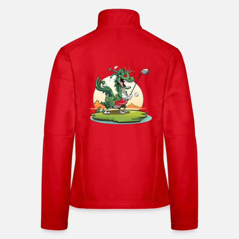 Golfing dragon on the tee Women's Softshell Jacket