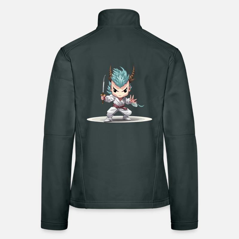 Guerrier Chibi avec Katana Veste en tissu softshell Femme