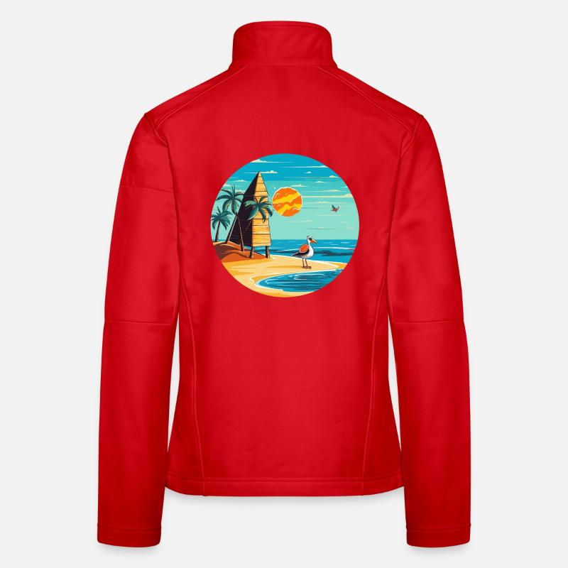 Tropical Beach Dream Palm Trees & Sun Women's Softshell Jacket